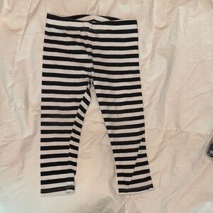 Okie Dokie Black and White Striped Leggings
